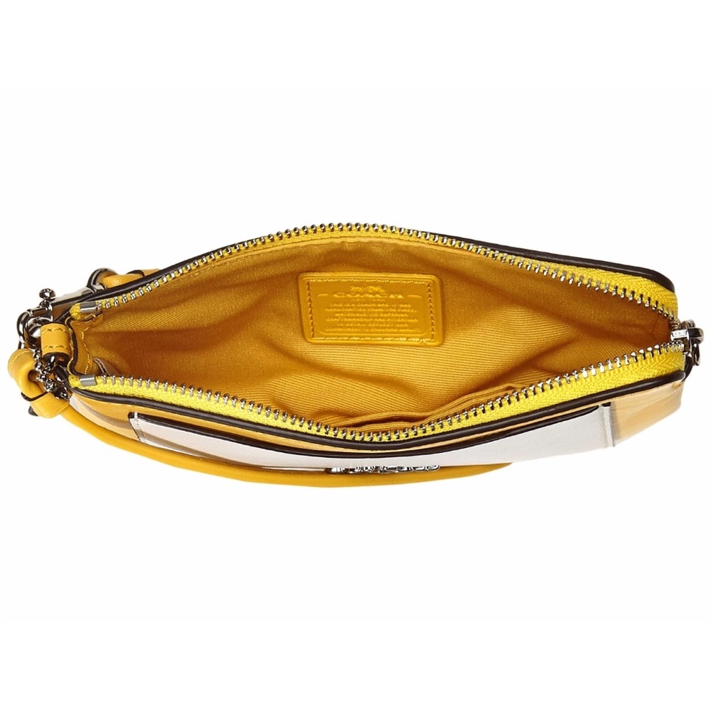 Coach Two-Tone Yellow and Cream Wristlet - Picture 4 of 7